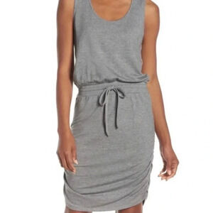 Zella gray ruched tie dress size small